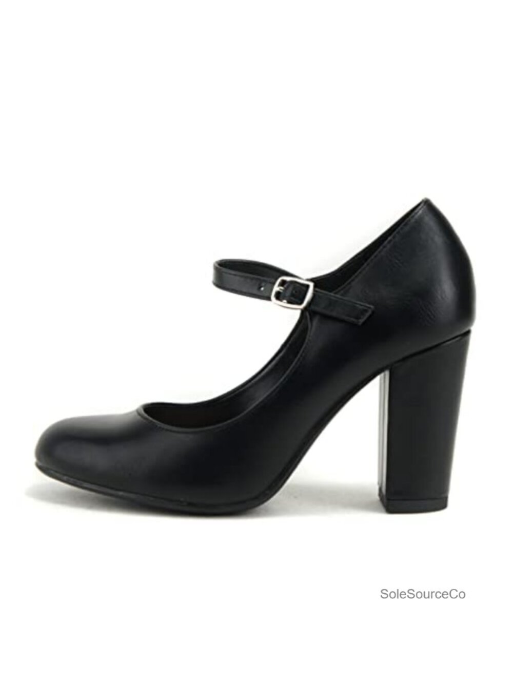 CITYCLASSIFIED Women's Closed Toe Ankle Strap Block Heel Pumps
